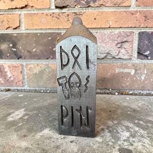 Von Stiehl Rune Primitive Viking Bottle Thursday Thor Charred Wood Wine Decanter